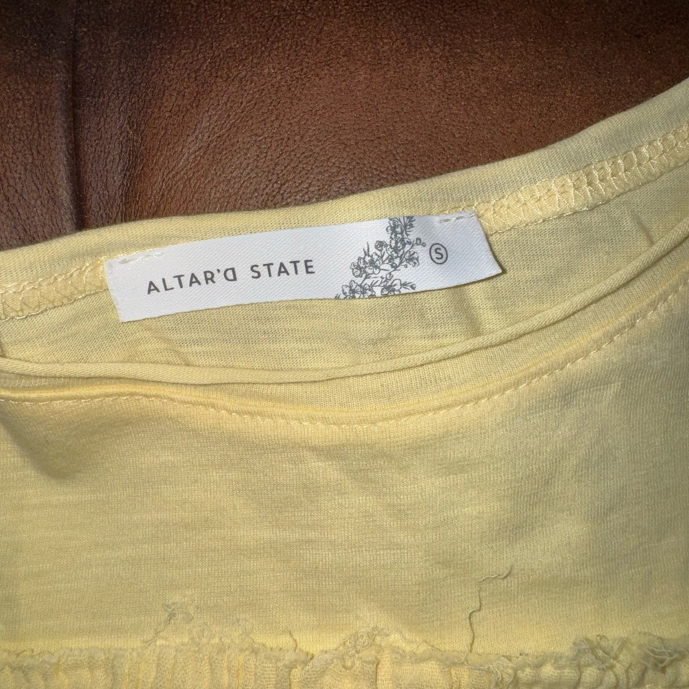 Altar'd State Girls' Yellow Tiered Ruffle Blouse - Picture 4 of 6